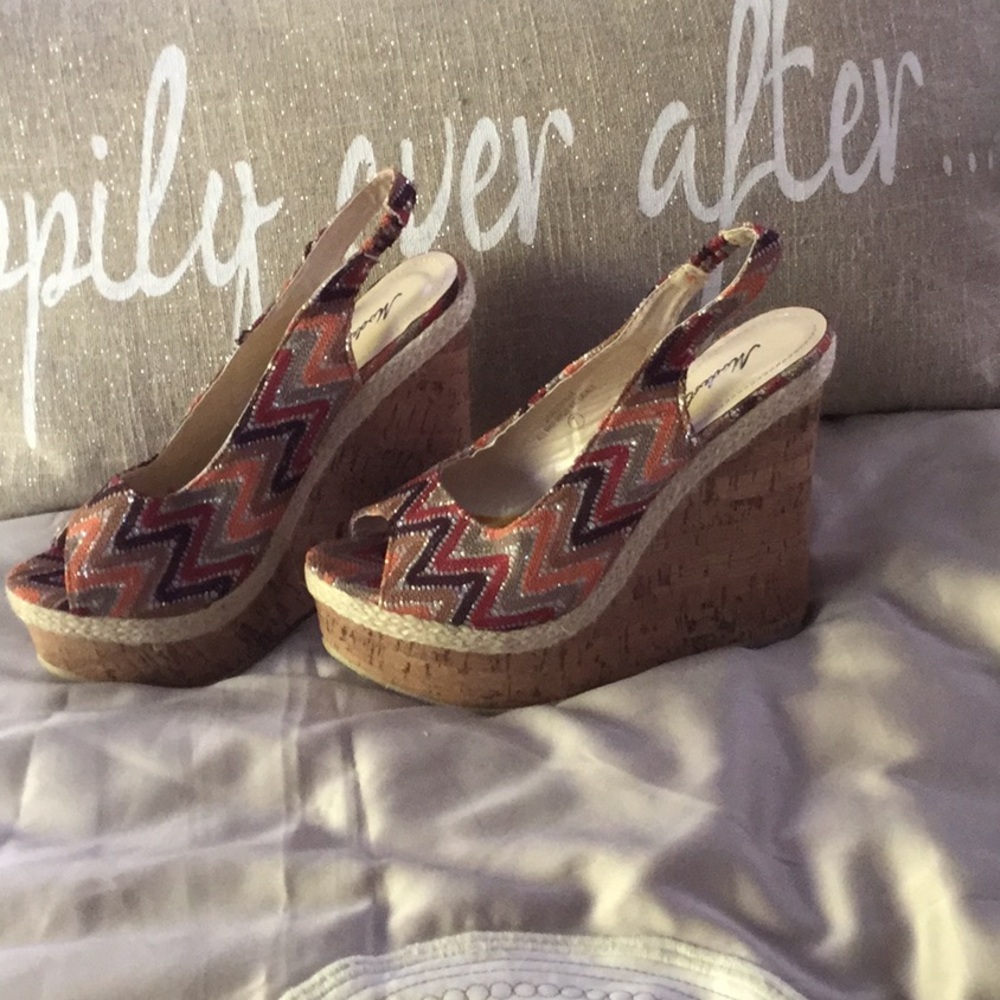 Platform wedge sling back